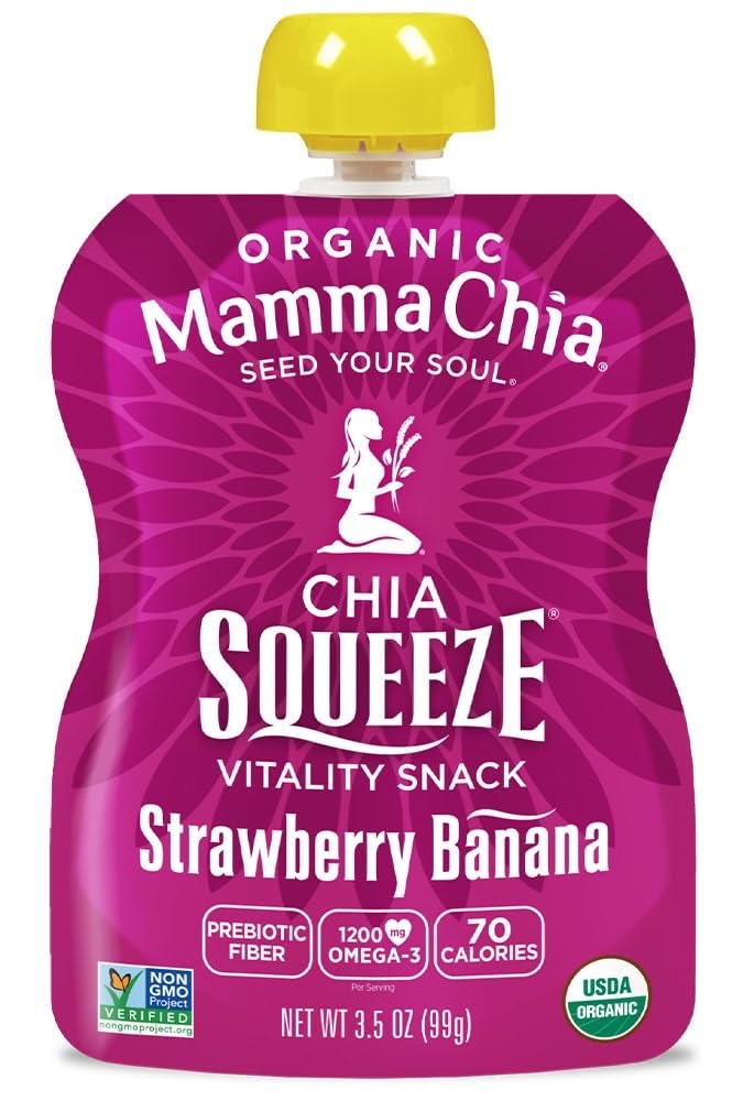 Mamma Chia pouches in lunchbox lifestyle scene for quick healthy snacking