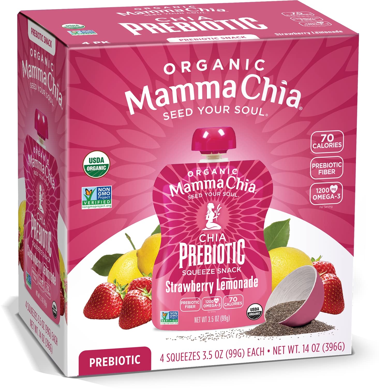Mamma Chia front packaging showing product identity and convenience