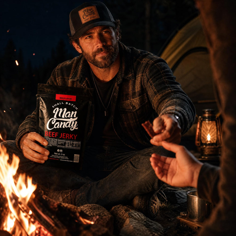 Man Candy label and nutrition panel showing ingredients and protein content for clarity