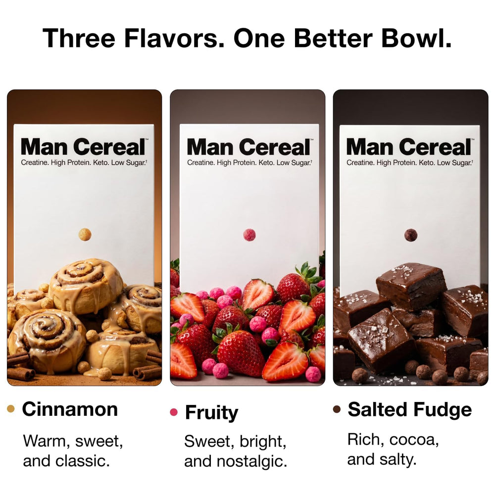 Man Cereal bowl with milk demonstrating easy high-protein breakfast
