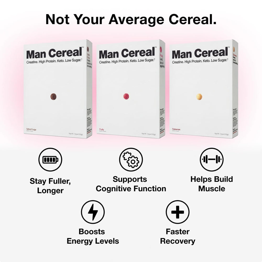 Man Cereal cinnamon close-up showing crunchy texture and flavor appeal