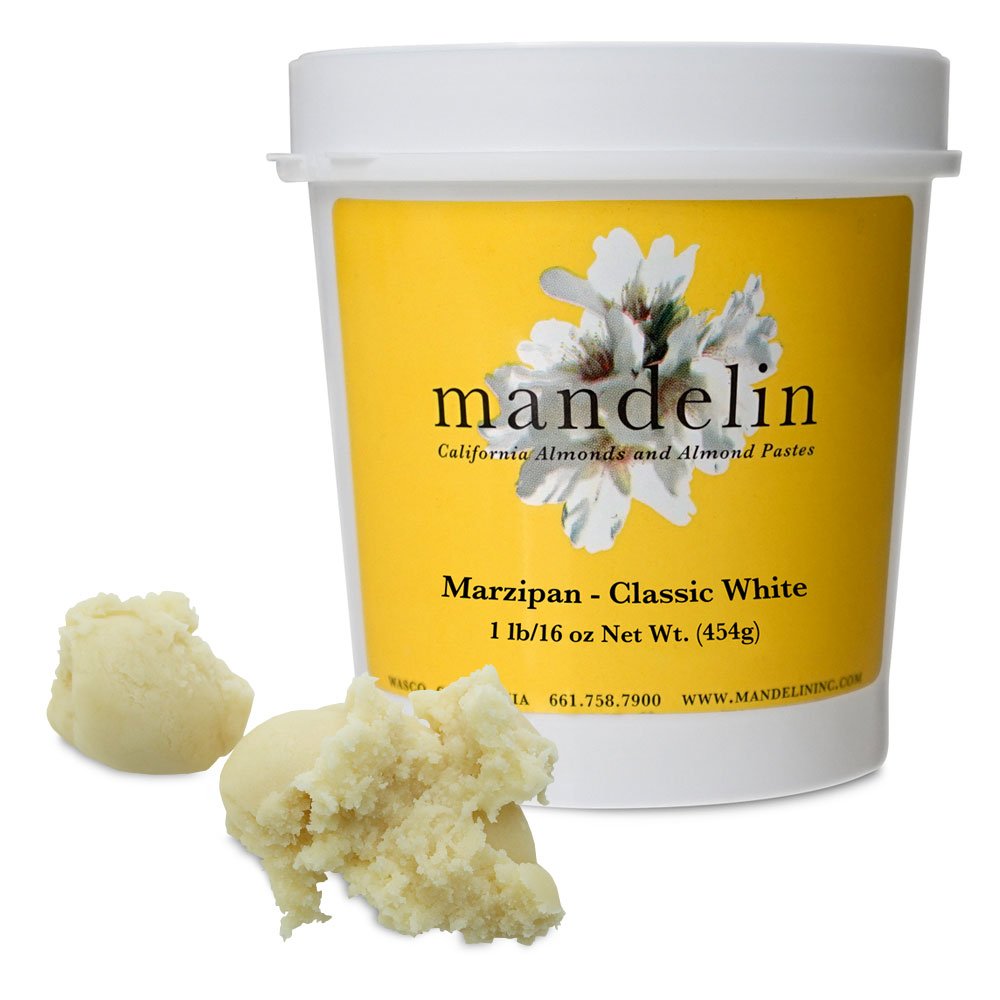 Mandelin marzipan front packaging showing label and pale color benefit