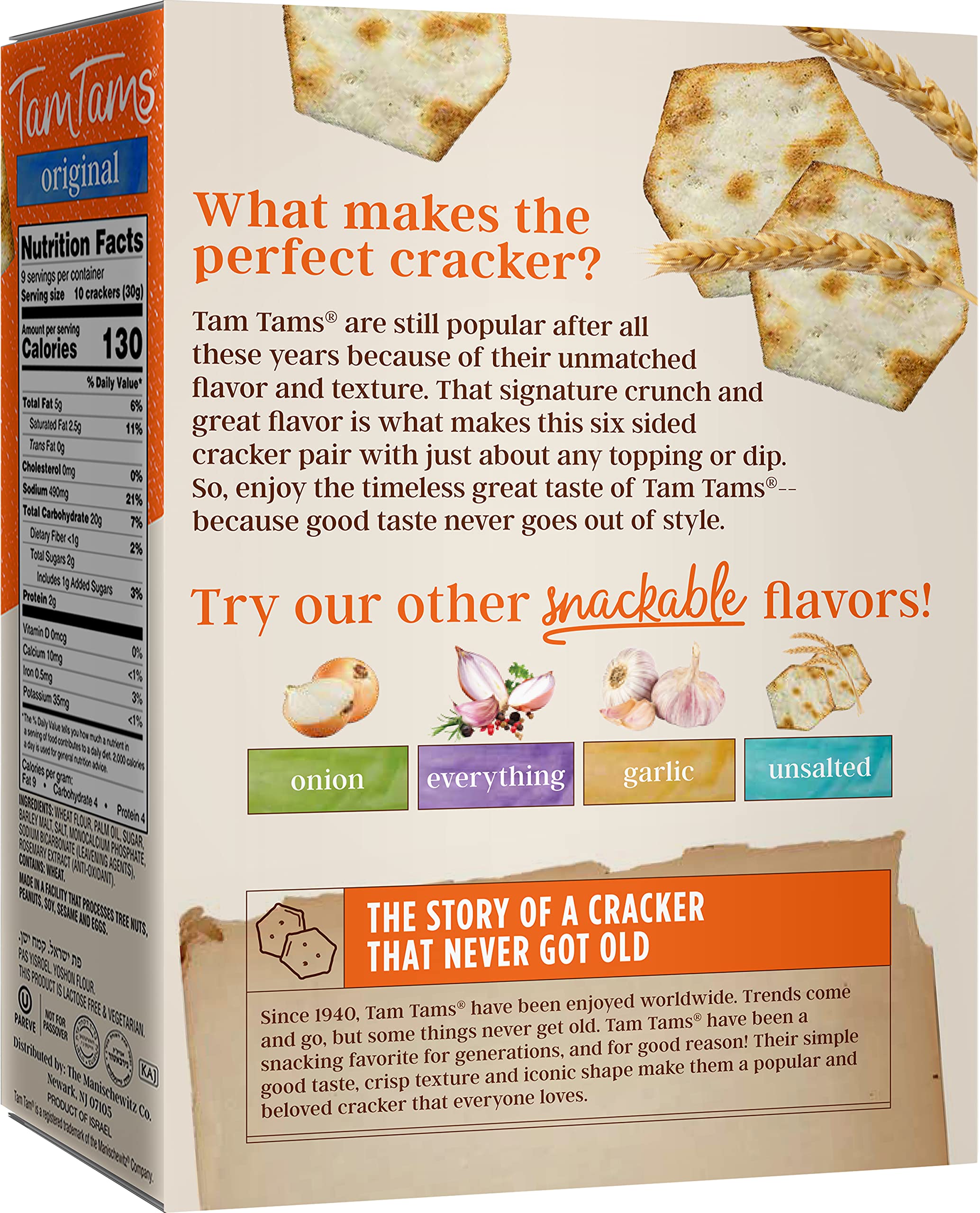 Manischewitz close-up of cracker texture highlighting flaky layers and crisp bite benefit