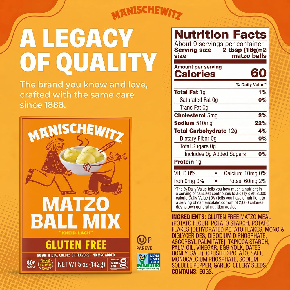 Manischewitz close-up of dry mix texture highlighting easy-to-use blend