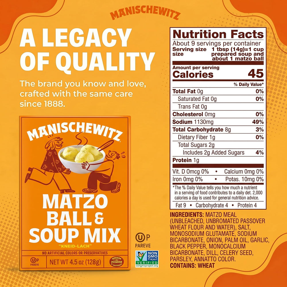 Manischewitz close-up of dry mix texture for predictable fluffy matzo balls