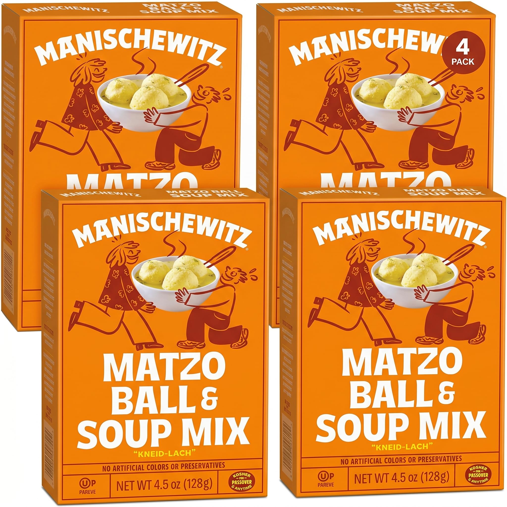 Manischewitz front packaging showing product and quick preparation benefit