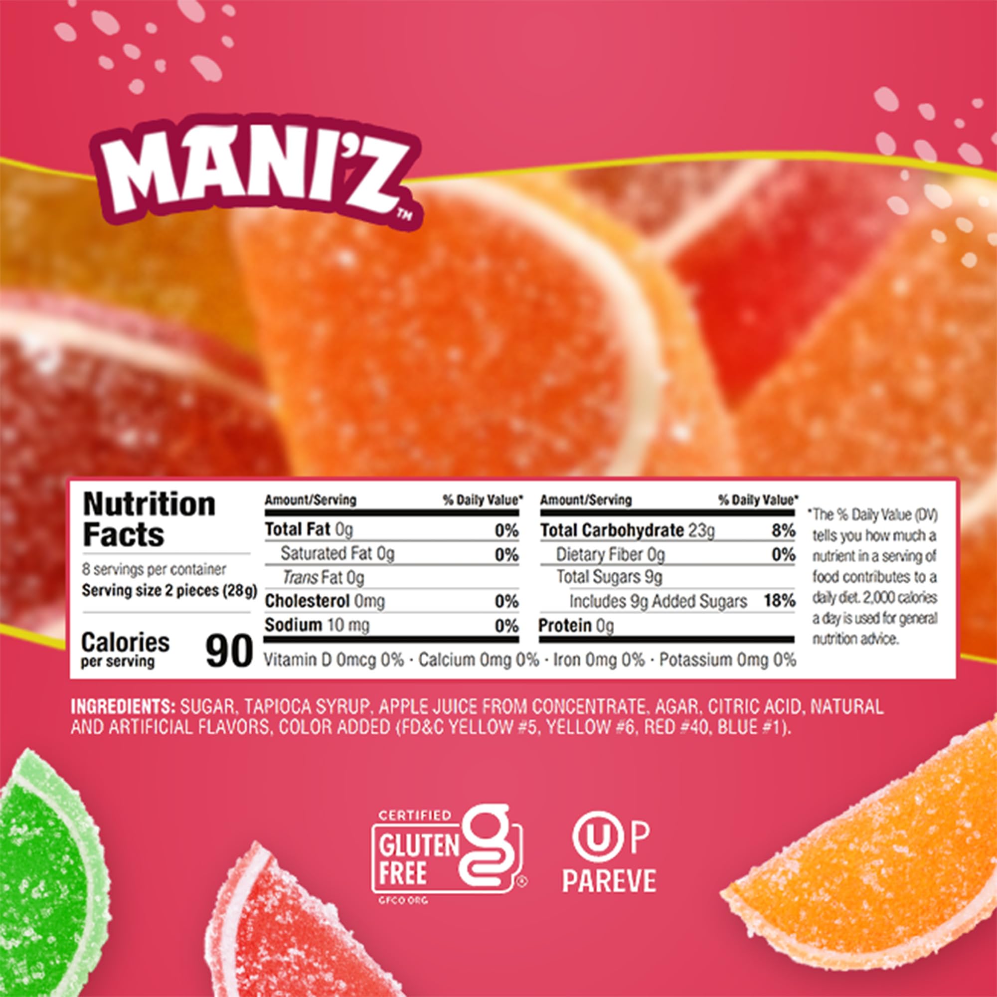 Manischewitz fruit slices displayed on a holiday table to add color and festive appeal