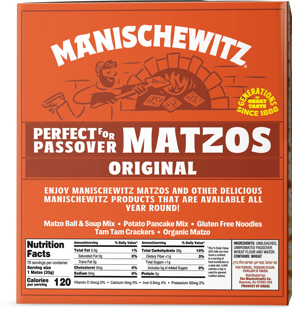 Manischewitz close-up of matzo texture highlighting crispness and even baking for versatile use