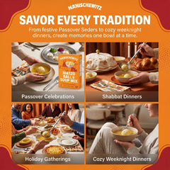 Manischewitz four-box pack arranged to show pantry-ready convenience
