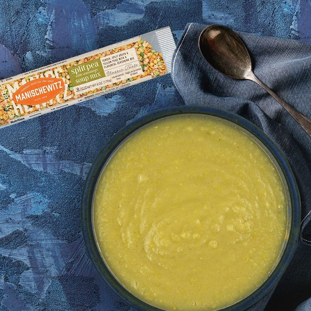 Manischewitz close-up of dry split pea texture highlighting all-natural ingredients