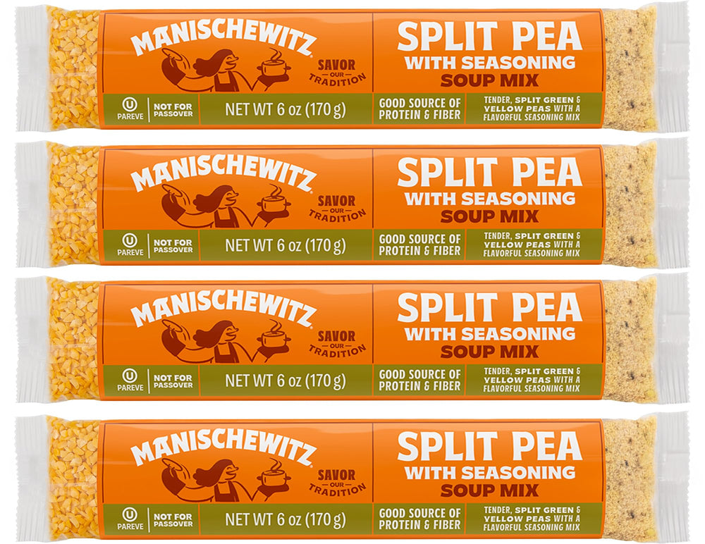 Manischewitz front packaging shows brand and 4-pack convenience for fast meals