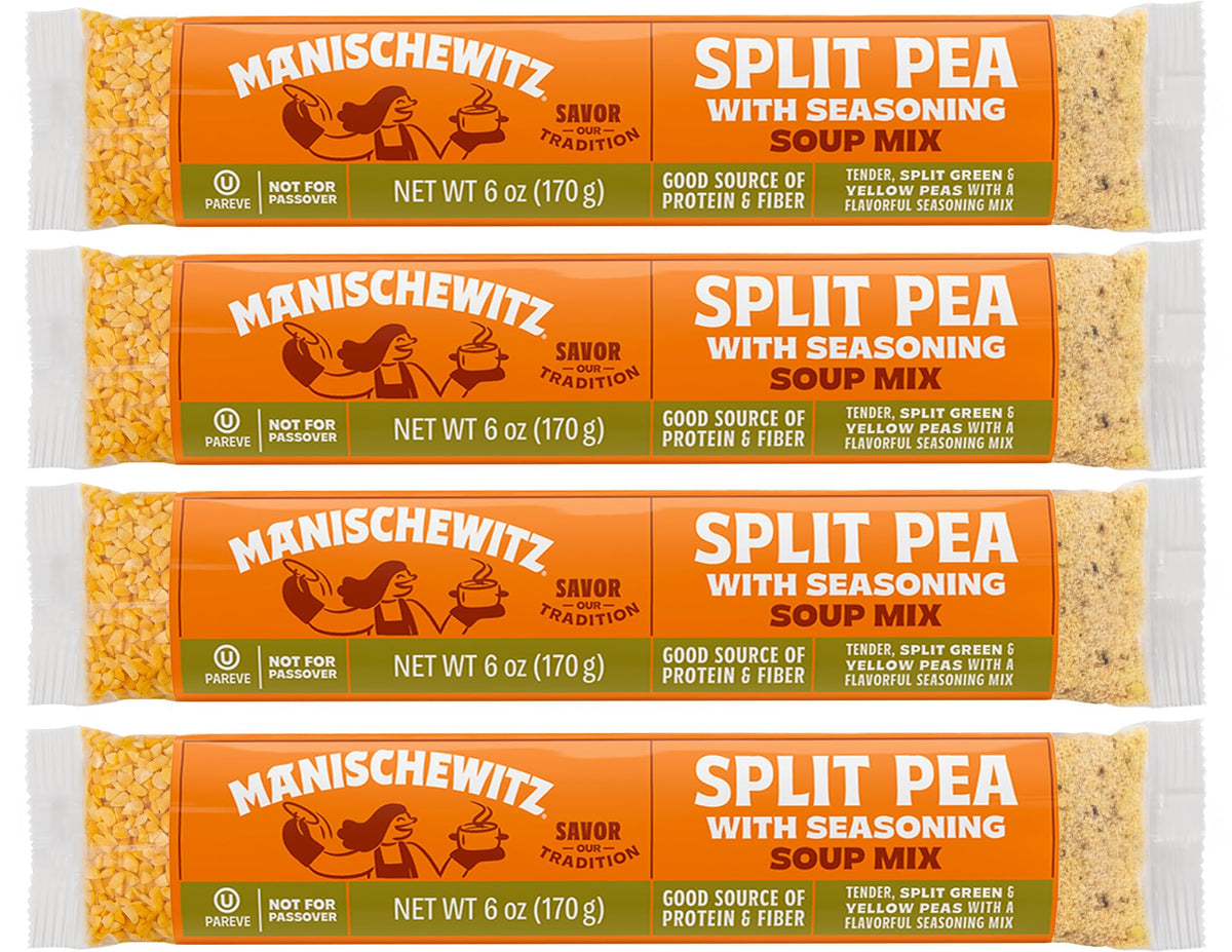 Manischewitz front packaging shows brand and 4-pack convenience for fast meals