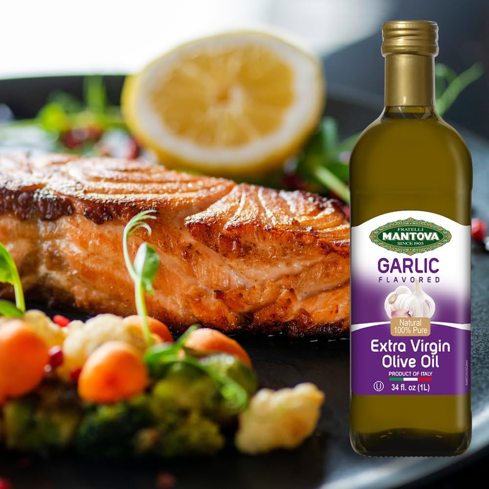 Mantova oil drizzled on pasta to show flavor boost and finishing use