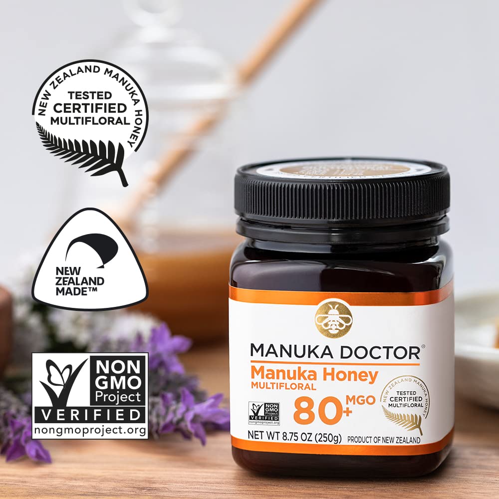 Manuka Doctor jar next to a ruler to show 8.75oz size and portioning