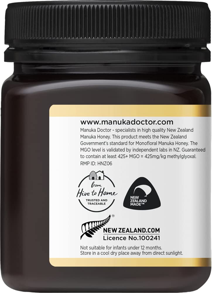 collage of beehive-to-home process with Manuka Doctor jar, illustrating traceable sourcing