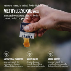 Manuka Emporium packets spread on table showing portion control benefit