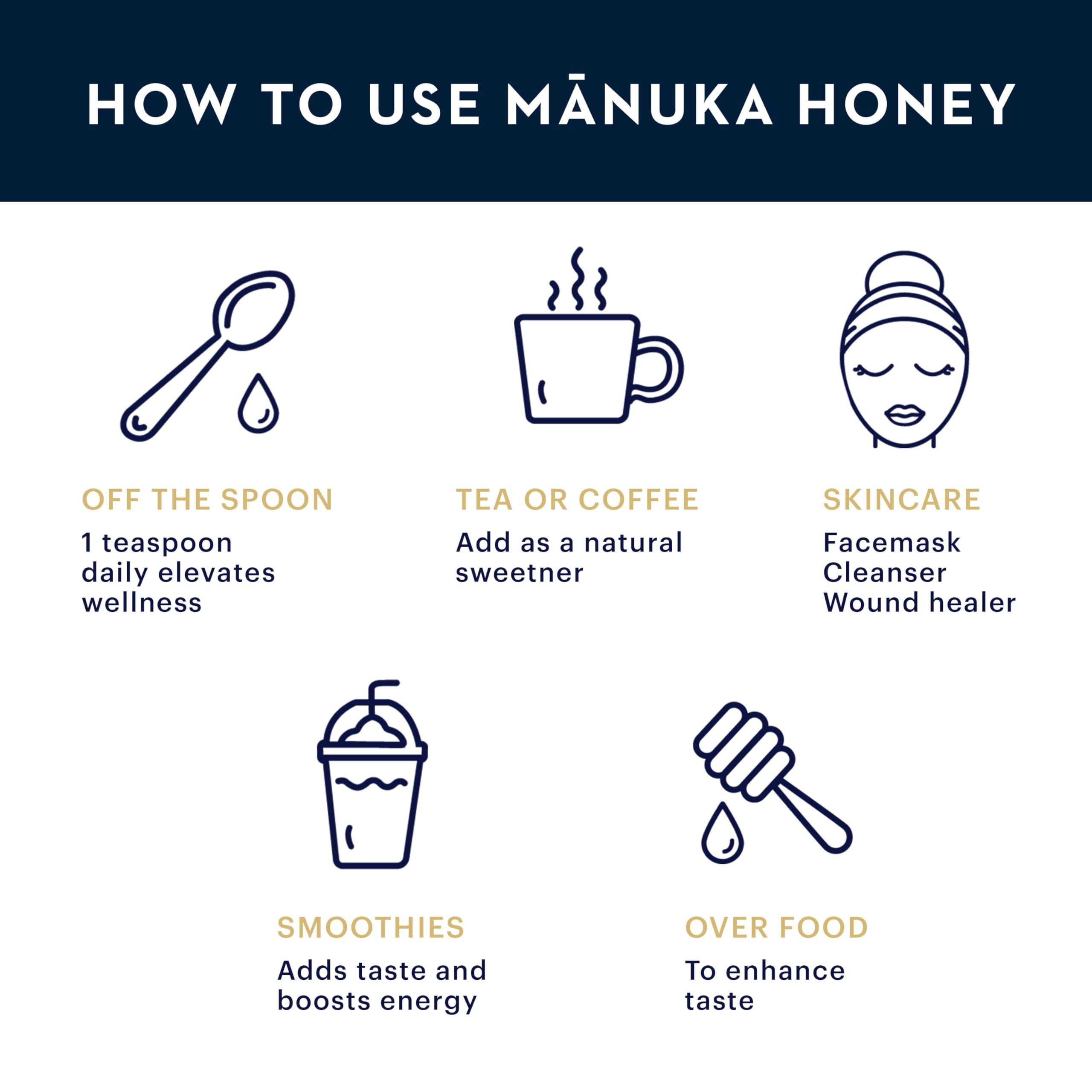 Close-up of Manuka Health honey texture emphasizing rich creamy consistency benefit