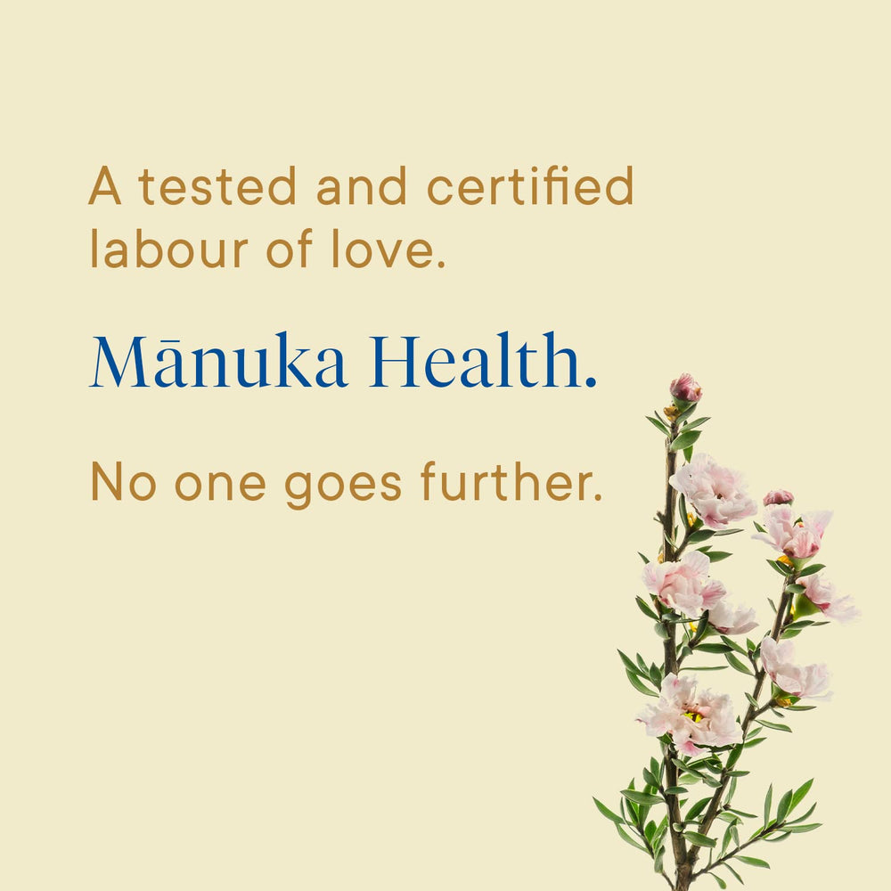500g Manuka Health jar next to measuring scale showing actual size and value