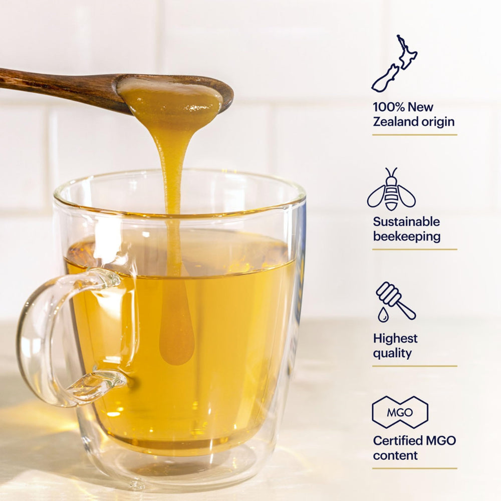 Toast topped with Manuka Health honey demonstrating natural sweetener benefit