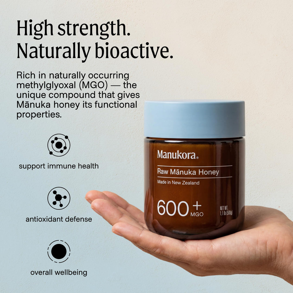 Manukora jar label QR code visible for traceability and authenticity benefit