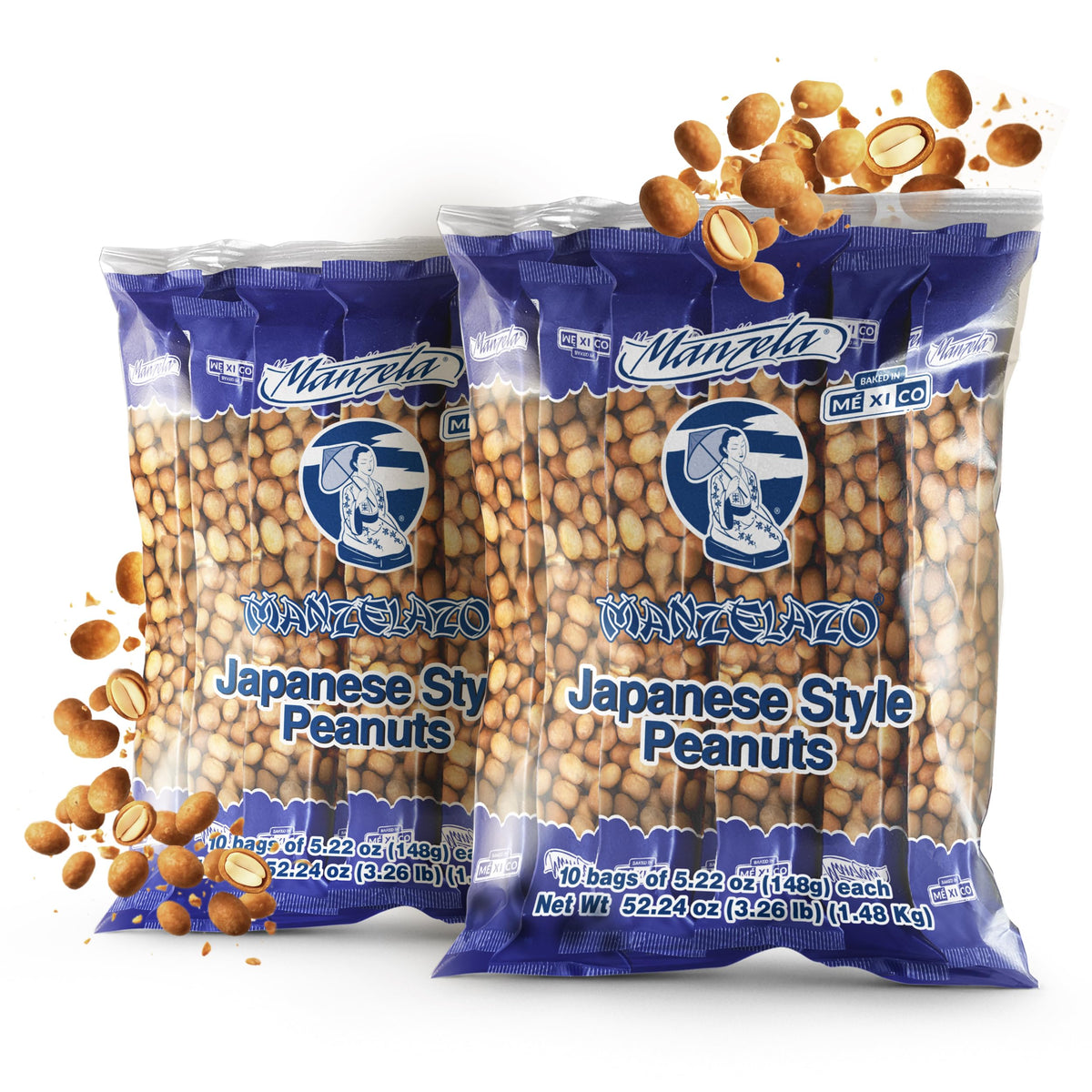manzela front packaging showing two-pack convenience and bold branding benefit: easy storage