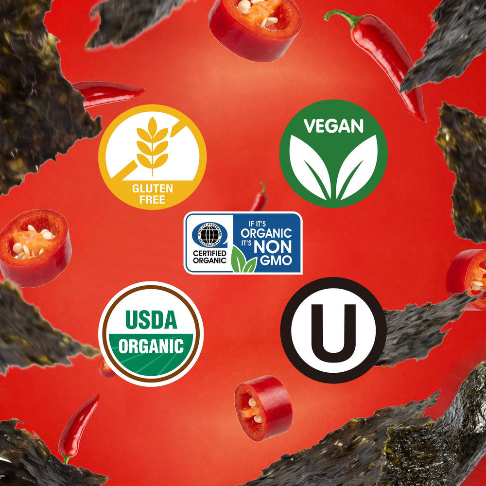 MAPDA kimchip ingredient label closeup showing organic and certified benefits