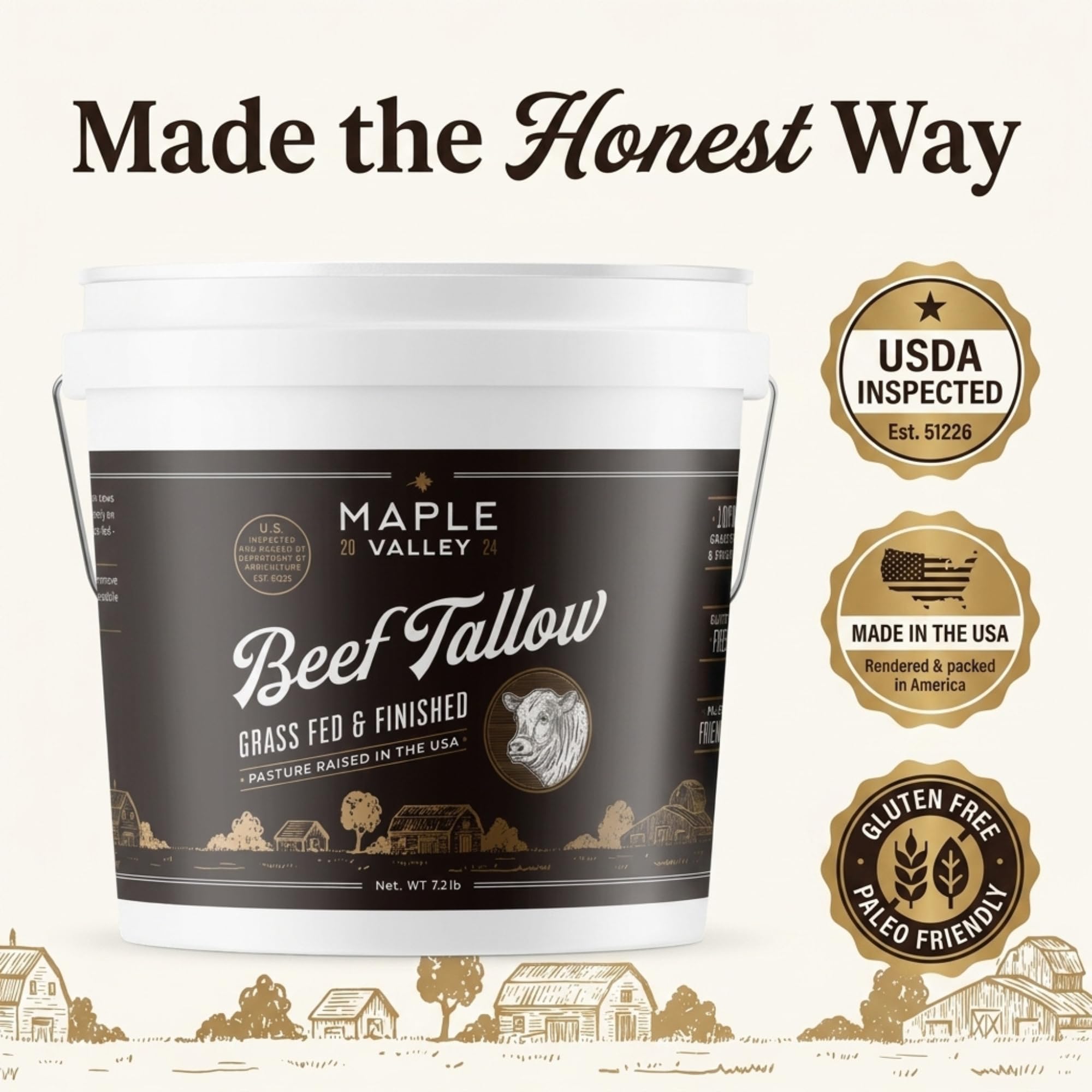 Maple Valley tallow in skillet frying golden fries to demonstrate high heat performance