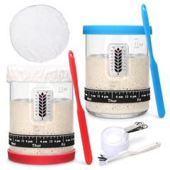 Maredash two-jar kit front view showing complete fermentation accessories for organized baking