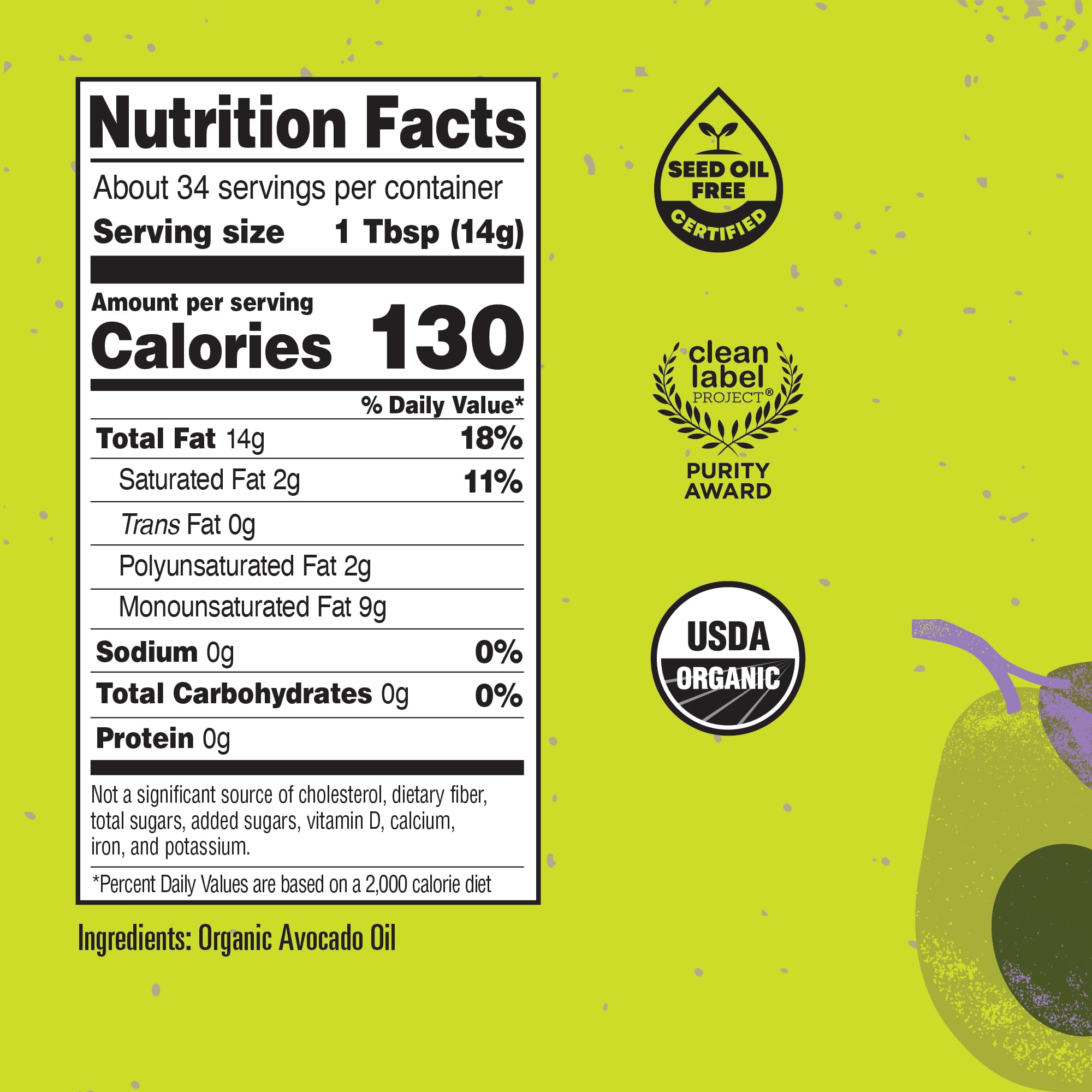 Marianne's Harvest label close-up featuring purity award and certifications