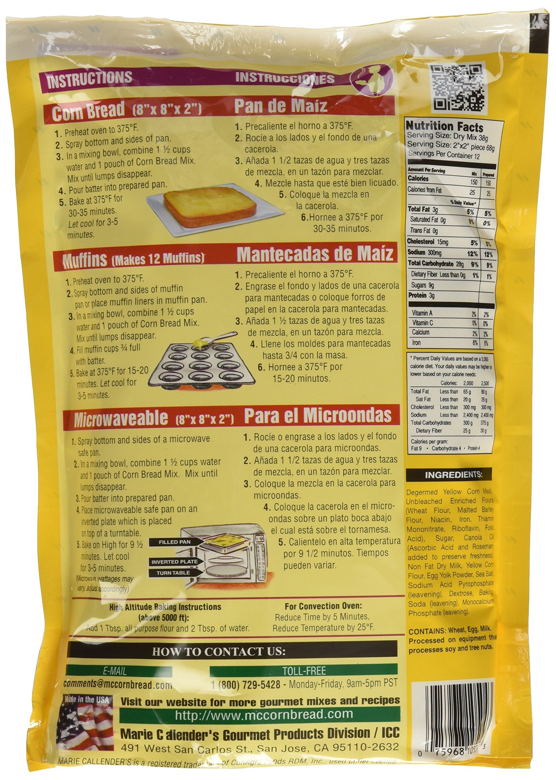 Marie Callender's close-up of a golden cornbread slice highlighting moist crumb and texture
