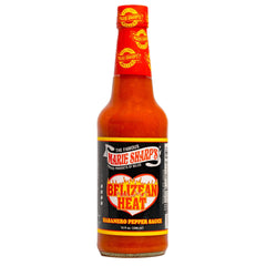 Marie Sharp's bottle front view showing bold label and 10 oz size, highlighting authentic Belizean flavor