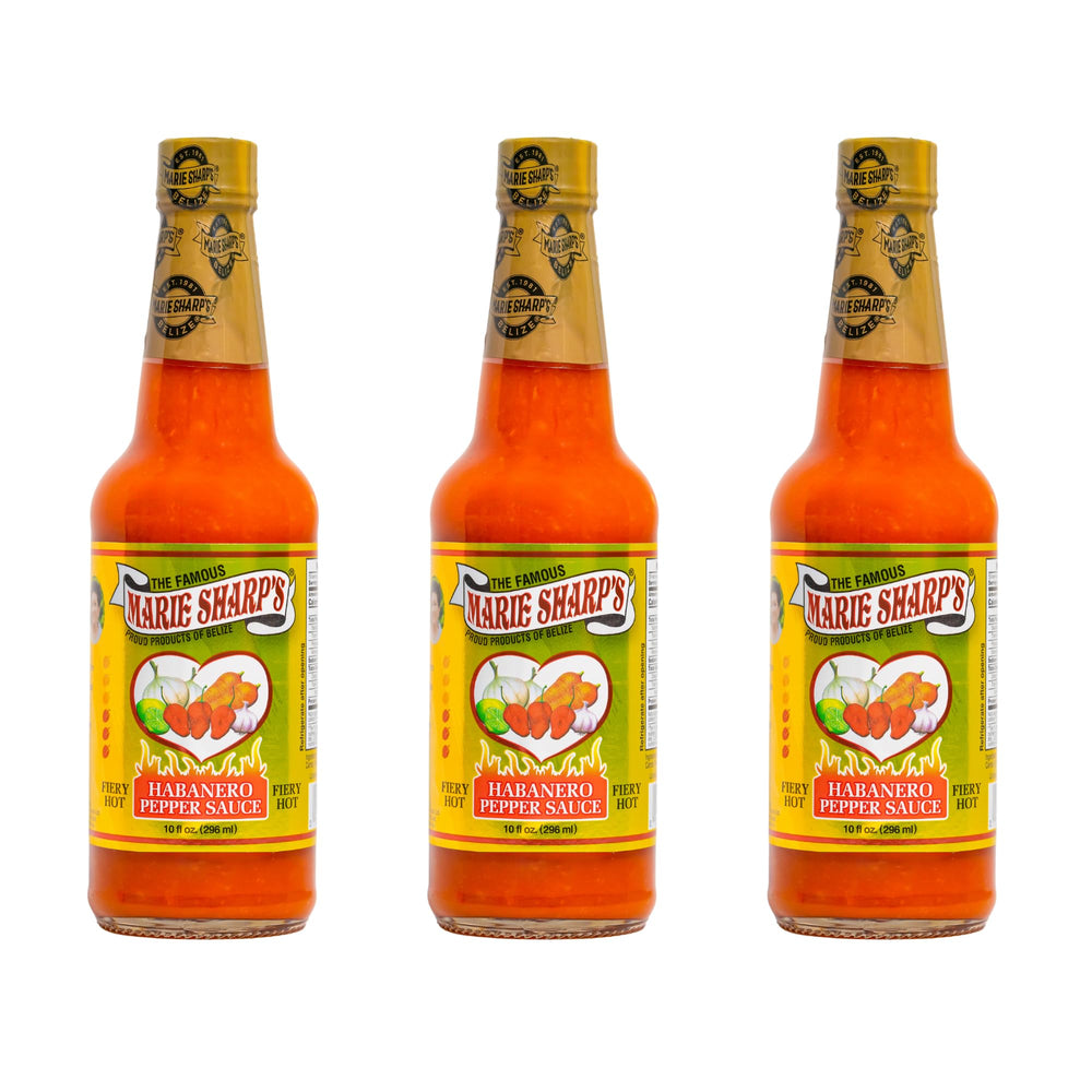 Marie Sharp's front label showing extra-hot habanero branding and clarity