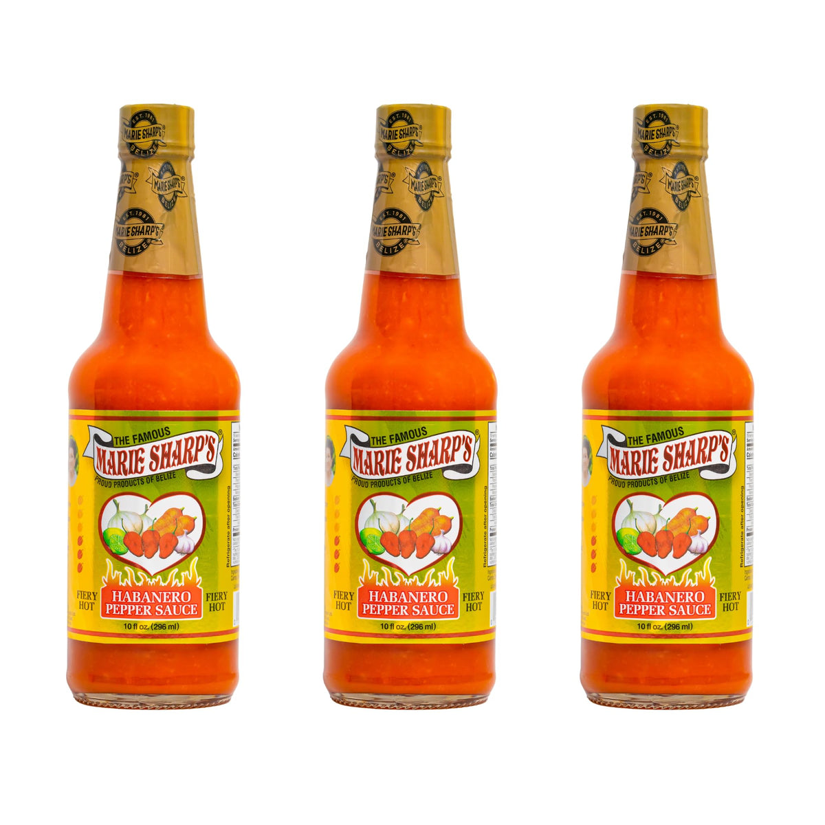 Marie Sharp's front label showing extra-hot habanero branding and clarity