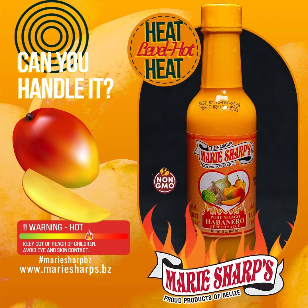Marie Sharp's bottle beside a teaspoon to show 5 oz scale and portion control benefit