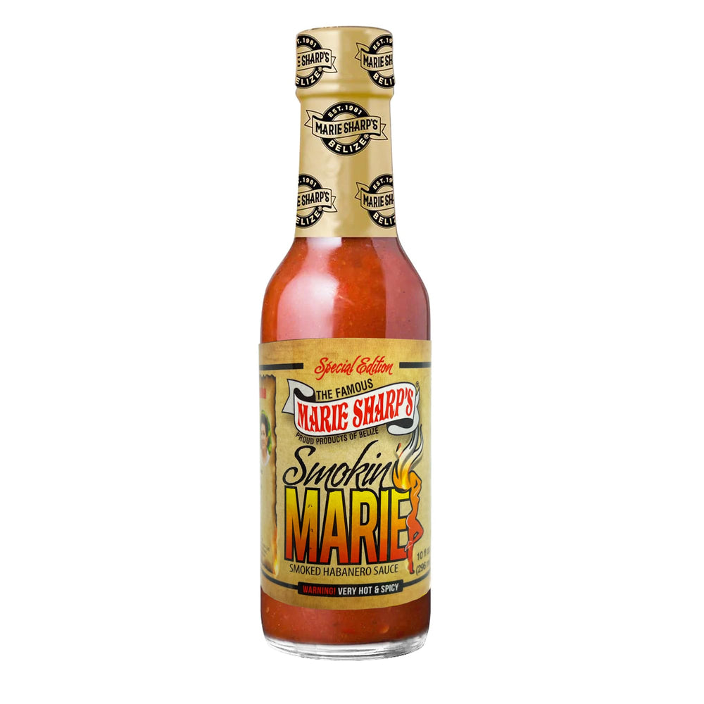 Marie Sharp's closeup of label text and design highlighting artisanal quality