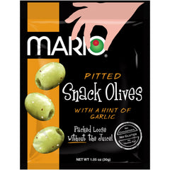 Mario front packaging pouch showing single-serve convenience and flavor
