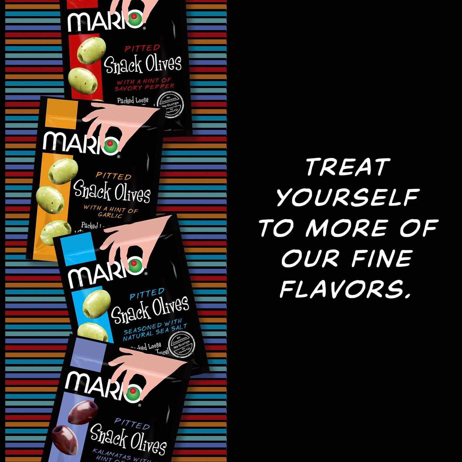 Mario pack beside a ruler showing scale to emphasize single-serve portion control
