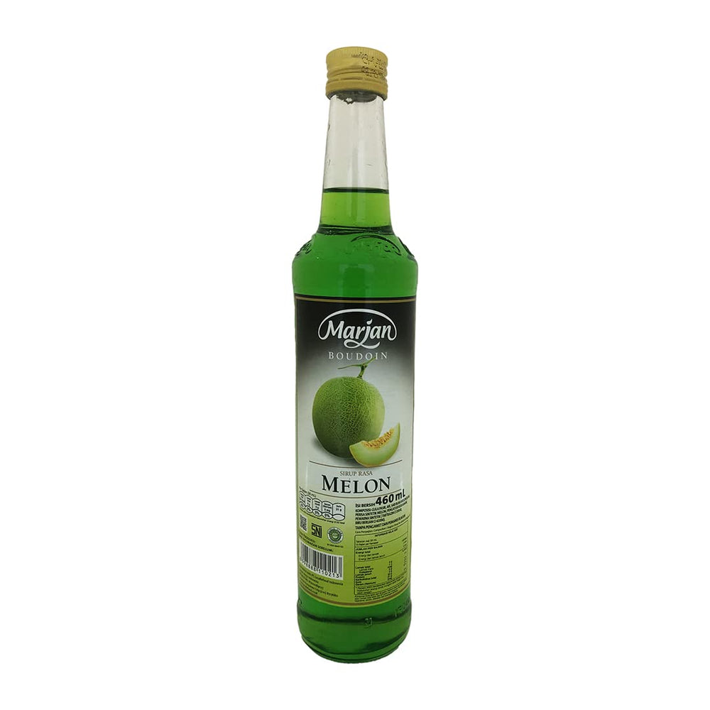Marjan Boudan Melon Syrup front bottle view showing label and size, easy identification benefit