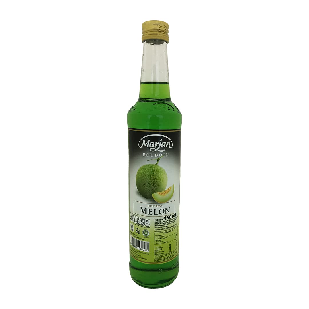 Marjan Boudan Melon Syrup front bottle view showing label and size, easy identification benefit