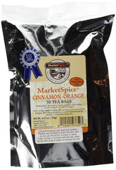 MarketSpice front packaging showing 50 tea bags and bold cinnamon-orange branding for convenience
