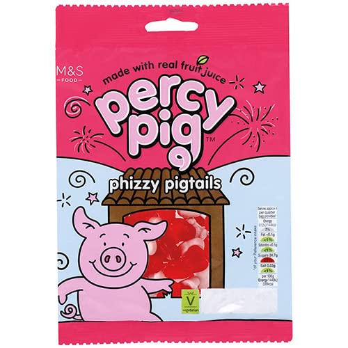 Marks & Spencer Phizzy Pigtails front pack showing branding and weight, ideal for gifting