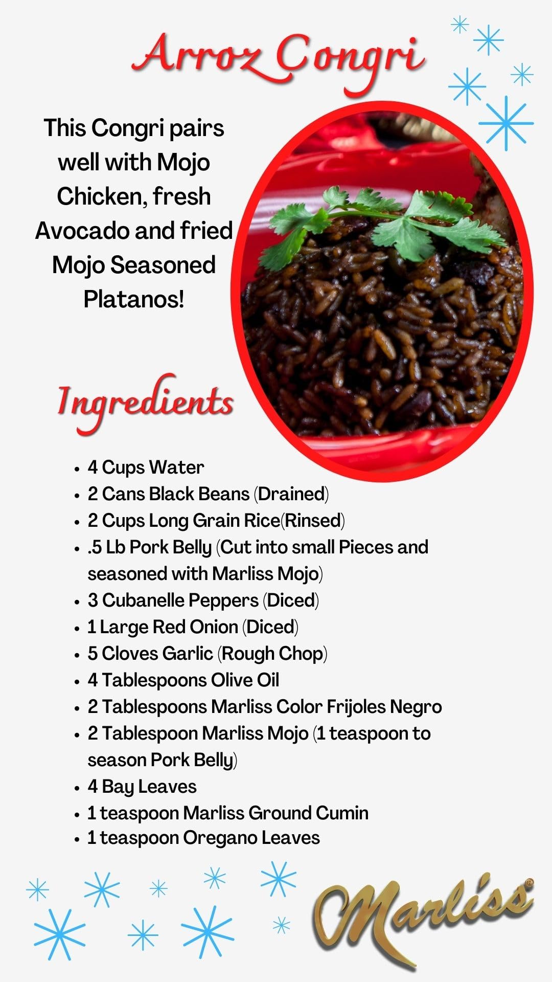 Marliss drops added to black beans to achieve authentic deep color