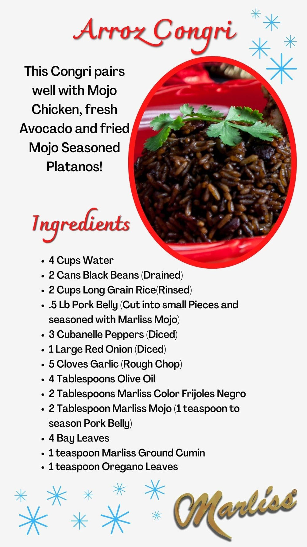 Marliss drops added to black beans to achieve authentic deep color