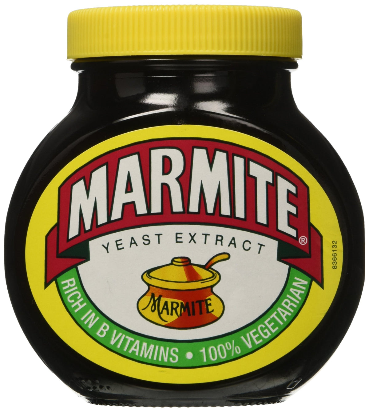 Marmite jar front label showing 500g twin pack and iconic branding for pantry appeal