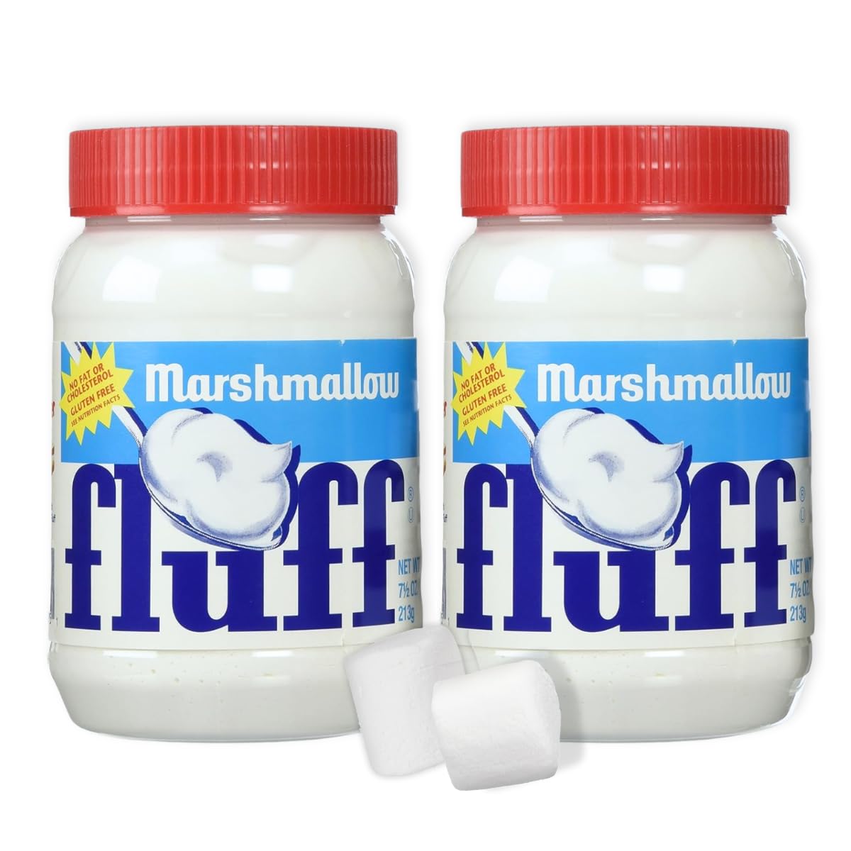 Marshmallow Fluff jar front packaging showing brand and size benefits