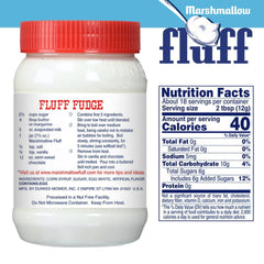 Marshmallow Fluff jar open top view showing glossy spreadability benefit
