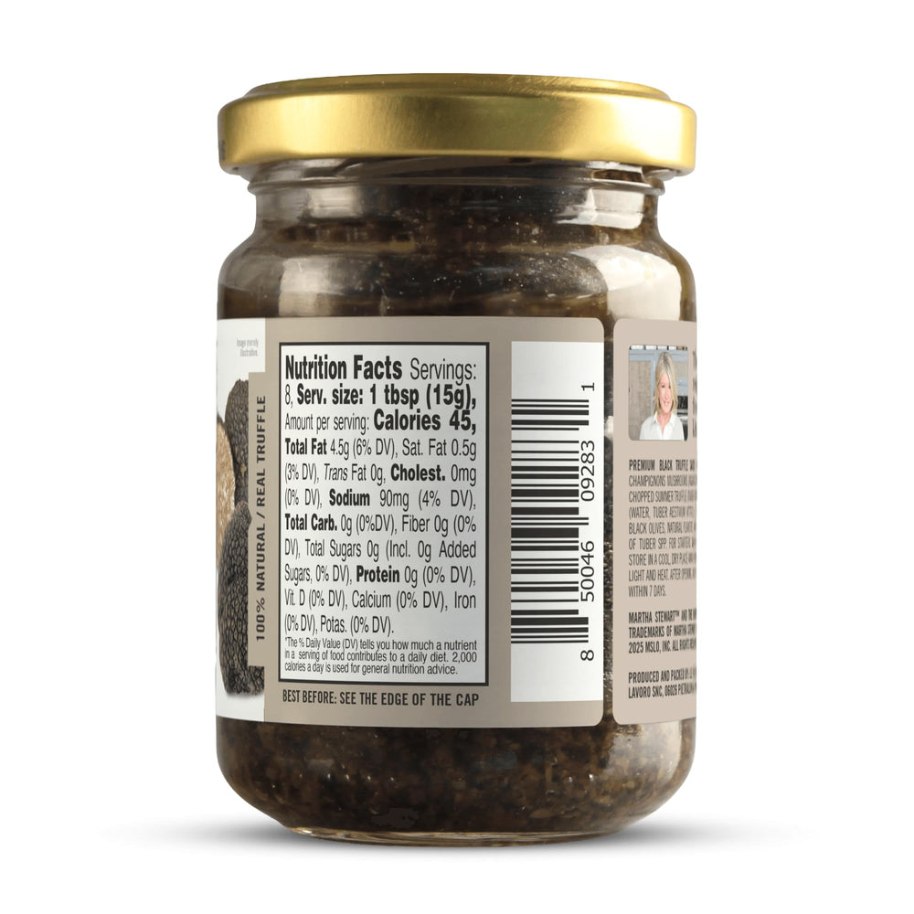 Martha Stewart & Jimmy Tartufi close-up of chopped truffle pieces, adds authentic aroma