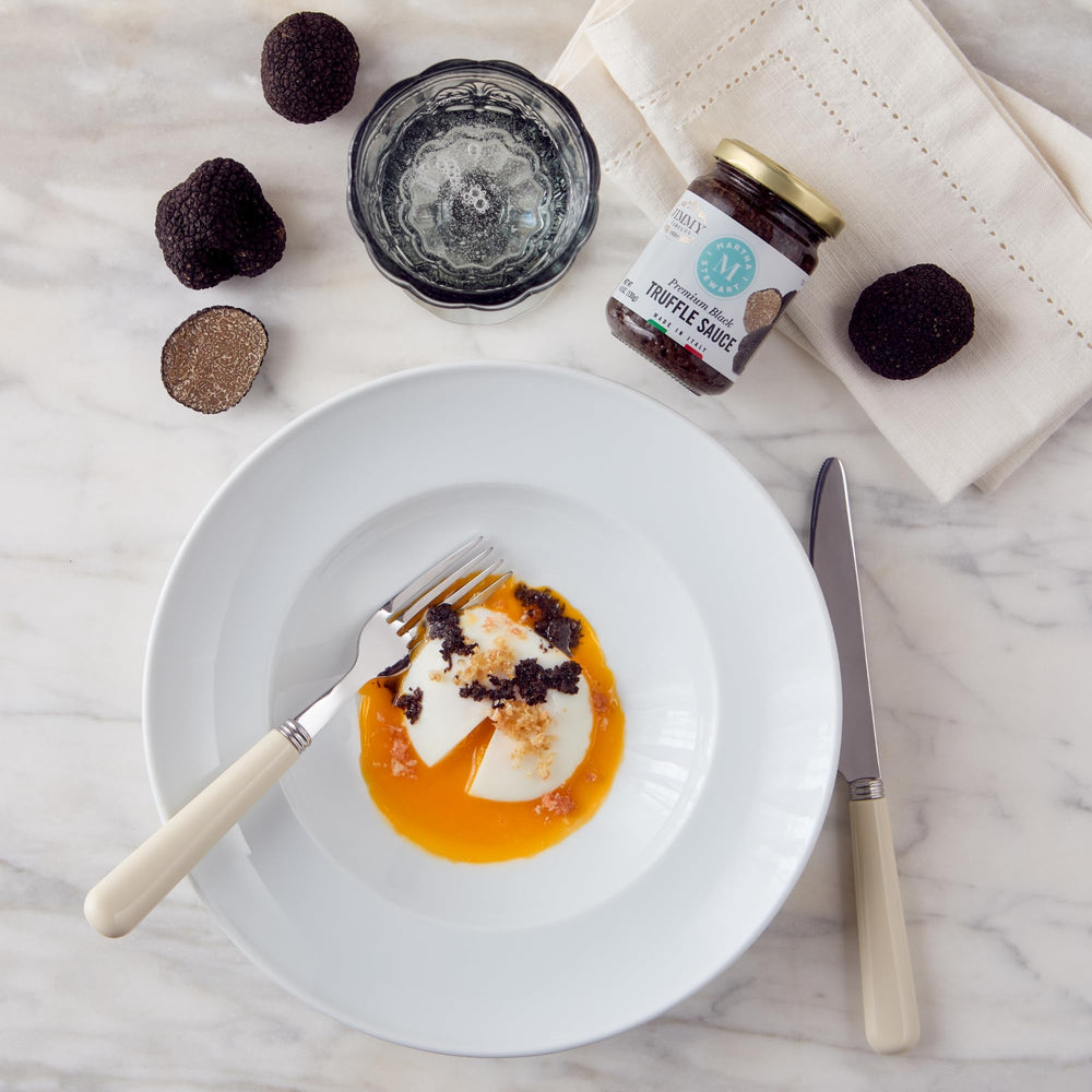 Martha Stewart & Jimmy Tartufi spread on crostini with cheese, quick appetizer upgrade