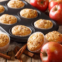 Close-up of muffin crumb made from Martha White mix highlighting moist texture and spice