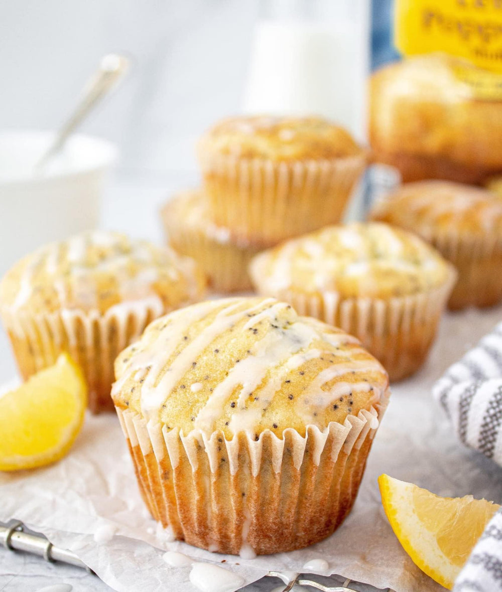 Martha White lemon poppy seed muffin texture close-up with poppy seed contrast